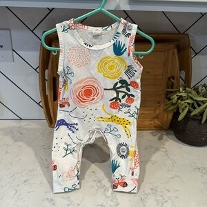 Floral Pig floral animal print colorful sleeveless romper cotton everyday outfit